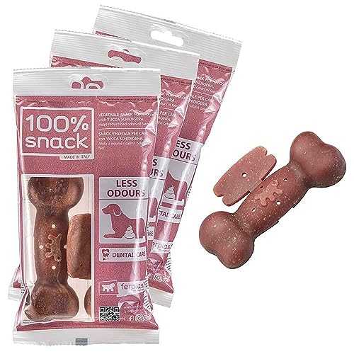Ferplast Hundesnack Natürlicher Hundesnack für Hunde Snacks Mundhygiene Große Größe Geruchskontrolle mit Yucca Extrakt Kit mit 3 Packungen 420g von Ferplast