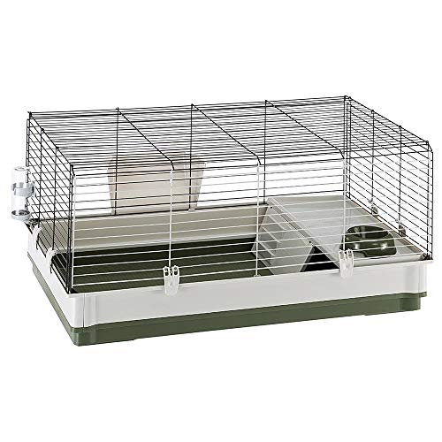 Ferplast Krolik Green Rabbit Cage Deluxe | Rabbit Cage Includes All Accessories & Measures 39.4L x 23.6W x 19.7H & Includes All Accessories | 1-Year Manufacturer's Warranty von Ferplast