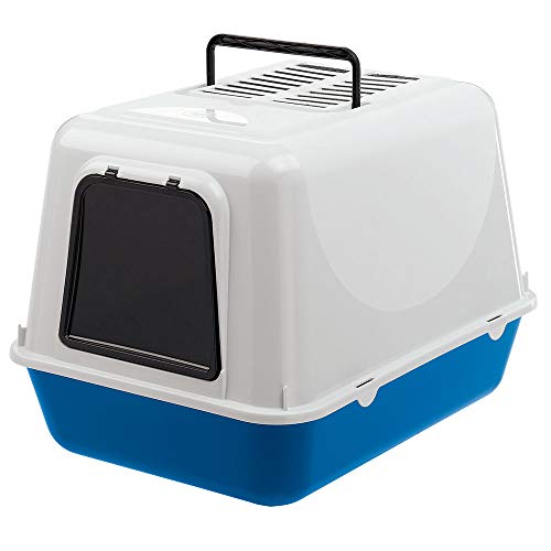 Ferplast Katzenklo, Katzentoilette mit Deckel, 2 geruchshemmende Aktivkohlefilter im Lieferumfang enthalten, abgedunkelte Schwingtür, 39,5 x 52,5 x H 38 cm, CLEAR CAT 20, blau Ferplast Katzenklo, Katzentoilette mit Deckel, 2 geruchshemmende Aktivkohlefilter im Lieferumfang enthalten, abgedunkelte Schwingtür, 39,5 x 52,5 x H 38 cm, CLEAR CAT 20, blau von Ferplast