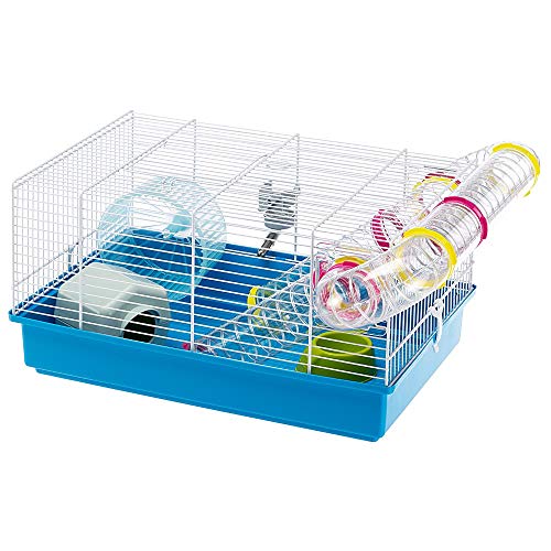 Ferplast Paula Kleiner Hamsterkäfig | lustige und interaktive Käfig-Maße (L x B x H): 47,5 x 29,6 x 24,6 cm, inklusive allem Zubehör von Ferplast