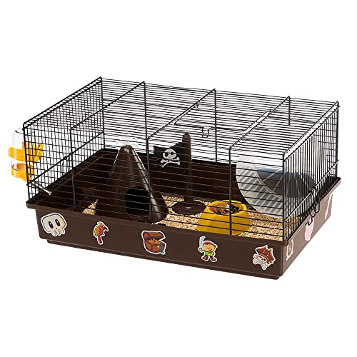 Ferplast Hamsterkäfig, Nagerkäfig PIRATES, Kleintierkäfig, Hamsterzubehör inklusive, 46 x 29,5 x h 23 cm. von Ferplast