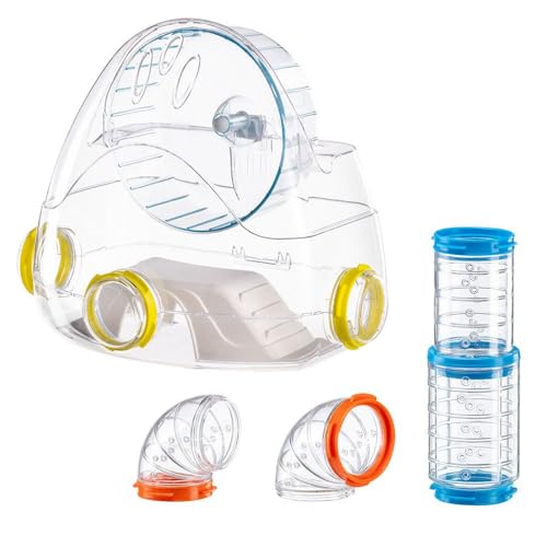 Ferplast Röhren Hamster-Set, Zubehör für Hamsterkäfig, insgesamt 4 Teile, inklusive Fitnessraum mit Hamsterrad, Hamster Tunnel Rohr mit Belüftungslöchern und Zubehör, KIT Gym, Hamster Spielzeug von Ferplast