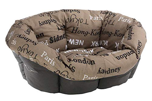 Ferplast Hundekissen, Hundebett und Katzenbett SOFA 'CUSHION 8 Kissen für Haustiere, gepolsterter Bezug, weiche waschbare Baumwollpolsterung, verstellbar mit Gummizug, 85 x 62 x h 28,5 cm braun von Ferplast