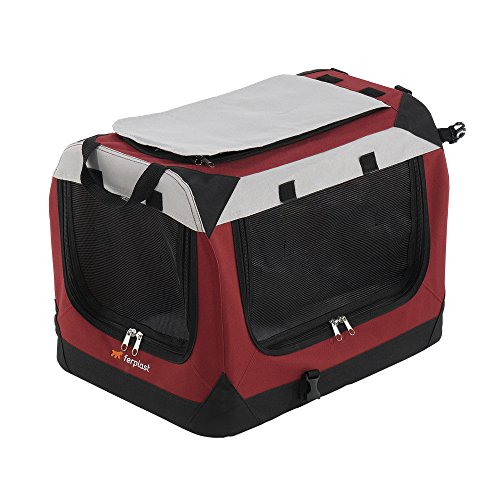 Ferplast Hunde Transportbox, faltbare Hundehütte, wasserabweisend, tragbar, transportabel, Metallrahmen, Griffen, Taschen, Größe S, 49 x 34 x h 34 cm. von Ferplast