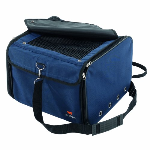 Ferplast Hundebox ARCA, Transportbox Katze, Transportbox Hund, Hundtasche, breite Öffnung, faltbar, verstellbarer Schultergurt, Sicherheitsgurt, max. 8 kg, 38 x 38 x H 29 cm von Ferplast