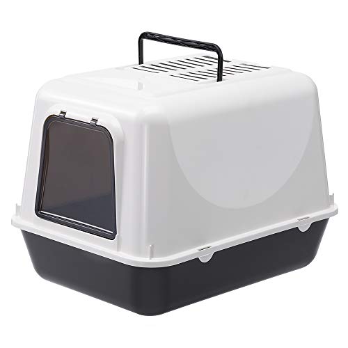Ferplast Katzenklo, Katzentoilette mit Deckel, 2 geruchshemmende Aktivkohlefilter im Lieferumfang enthalten, abgedunkelte Schwingtür, 39,5 x 52,5 x H 38 cm, CLEAR CAT 20, schwarz Ferplast Katzenklo, Katzentoilette mit Deckel, 2 geruchshemmende Aktivkohlefilter im Lieferumfang enthalten, abgedunkelte Schwingtür, 39,5 x 52,5 x H 38 cm, CLEAR CAT 20, schwarz von Ferplast
