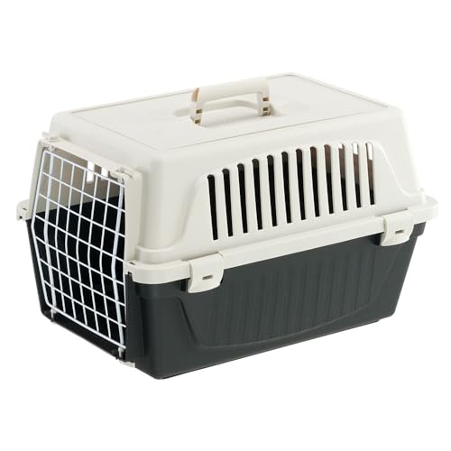 Ferplast Transportbox Katze, Hundetransportbox kleine Hunde und Katzen bis 5 kg, Tür aus plastifiziertem Eisen, Lüftungsschlitze, 32,5x48 xH 29 cm, Hartschalen Transportbehälter Atlas 10 EL, Schwarz Ferplast Transportbox Katze, Hundetransportbox kleine Hunde und Katzen bis 5 kg, Tür aus plastifiziertem Eisen, Lüftungsschlitze, 32,5x48 xH 29 cm, Hartschalen Transportbehälter Atlas 10 EL, Schwarz von Ferplast
