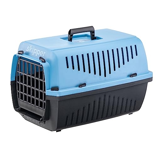 Ferplast Katzentransportbox SKIPPER 1, Hundetransportbox, Haustiertransportbox für kleine Hunde und Katzen bis 5 kg, Hundetransportbox, Katzentransportbox, 48x32xH 31 cm, aus Kunststoff mit Klappgriff von Ferplast