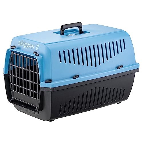 Ferplast Katzentransportbox SKIPPER 2, Hundetransportbox, Haustiertransportbox für kleine Hunde und Katzen bis 8 kg, Hundetransportbox, Katzentransportbox, 55x36xH 33 cm, aus Kunststoff mit Klappgriff von Ferplast