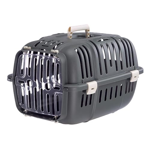 Ferplast Transportbox für kleine Hunde und Katzen, Jet 10, transparente Tür, stoßfest, Belüftungsschlitze von Ferplast