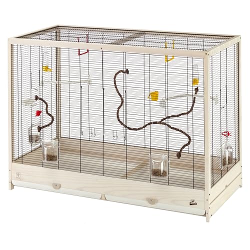 Ferplast Vogelkäfig aus Metall und FSC-Holz, für Kanarienvögel, Sittiche, inkl Zubehör, Futternäpfe, abnehmbare und veränderbare Sitzstangen, 113,5 x 53 x H 82 cm. Ferplast Vogelkäfig aus Metall und FSC-Holz, für Kanarienvögel, Sittiche, inkl Zubehör, Futternäpfe, abnehmbare und veränderbare Sitzstangen, 113,5 x 53 x H 82 cm. von Ferplast