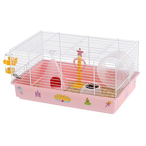 Ferplast Hamsterkäfig, Nagerkäfig PRICESS, Kleintierkäfig, Hamsterzubehör inklusive, 46 x 29,5 x h 23 cm. von Ferplast