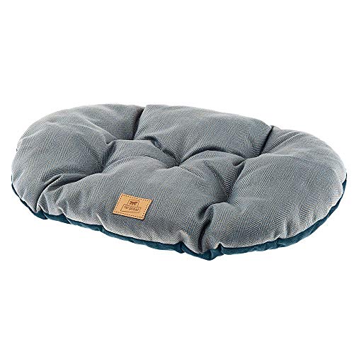 Ferplast Hundebett Hundekissen Katzenkissen Hundesofa für kleine Hunde, Katzenbett, 55 x 41 x 15 cm Waschbar Blau von Ferplast