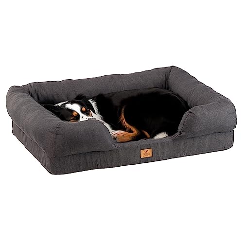 Ferplast Hundekissen Hundesofa Hundebette für Große Hunde Memoryschaum HundemattenOrthopädisches HundebettHundematratze Waschbar 93 x 73 x h 22,5 cm. Grau von Ferplast