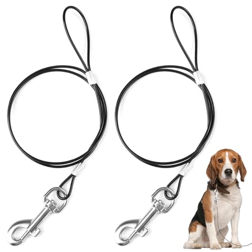 2 Stück Kausichere Hundeleine, 66cm Hundeleine Verlängerungsseil, Bissfeste hausleine für Hunde, Tie-Out Leinen für Hunde mit 360°-Metallhaken, hundeleinen verlängerung mit Gepolstertem Griff 2 Stück Kausichere Hundeleine, 66cm Hundeleine Verlängerungsseil, Bissfeste hausleine für Hunde, Tie-Out Leinen für Hunde mit 360°-Metallhaken, hundeleinen verlängerung mit Gepolstertem Griff von FerraDrend