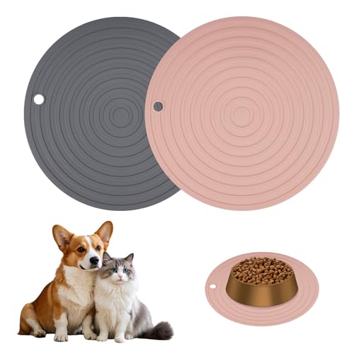 2 Stück Napfunterlage Katzen Rund, 24cm Silikonmatte Hundenapf, Futternapf Unterlage rutschfest Matte Katzenfutter, Topflappen, Futterunterlage Hund für Mittlere und Kleine Haustiere 2 Stück Napfunterlage Katzen Rund, 24cm Silikonmatte Hundenapf, Futternapf Unterlage rutschfest Matte Katzenfutter, Topflappen, Futterunterlage Hund für Mittlere und Kleine Haustiere von FerraDrend