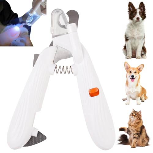 Krallenschere Katzen mit Led-Licht, Hundekrallen Schneider, Krallenschere Hund, Krallenschneider für Hunde Krallenschneider mit Spritzfest Schutzvorrichtung für Mittlere & Kleine Hunde, Katzen von FerraDrend