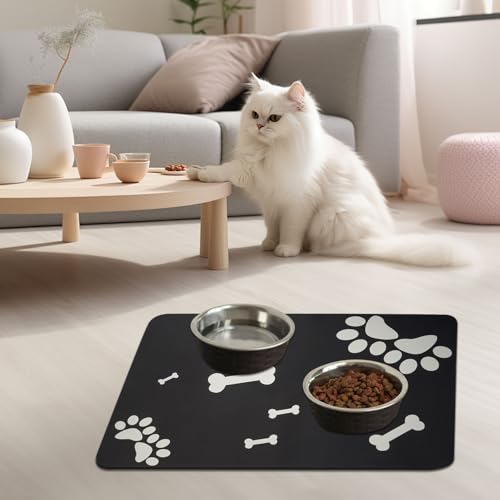 Napfunterlage Hunde Katzen 60x40cm rutschfest Futternapf Unterlage Katzennapf Hundenapf, Waschbar Futtermatte Hund, Saugfähige Schnelltrocknend Futterunterlage Katze Hunde, Matte Katzenfutter Napfunterlage Hunde Katzen 60x40cm rutschfest Futternapf Unterlage Katzennapf Hundenapf, Waschbar Futtermatte Hund, Saugfähige Schnelltrocknend Futterunterlage Katze Hunde, Matte Katzenfutter von FerraDrend