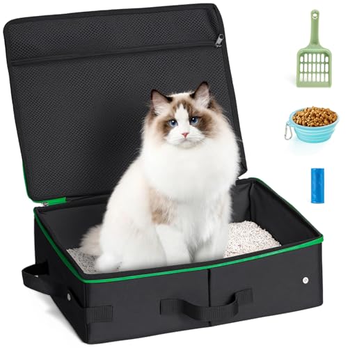 Ferrafay Tragbare Katzentoilette mit Reißverschluss, leicht zu tragen und zu reinigen, wasserdichtes Nylon-Netzgewebe, auslaufsicher und geruchlos, 40,6 x 33 x 7,6 cm Ferrafay Tragbare Katzentoilette mit Reißverschluss, leicht zu tragen und zu reinigen, wasserdichtes Nylon-Netzgewebe, auslaufsicher und geruchlos, 40,6 x 33 x 7,6 cm von Ferrafay