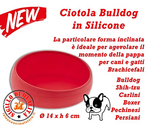 Ferribiella Bulldog Schale aus Silikon Ideal für Kleine Hunde und Katzen Brachicefali von Ferribiella