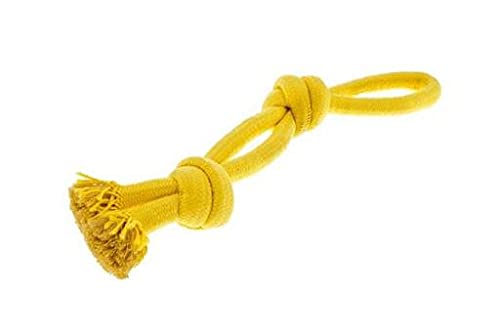 Ferribiella Hundespiel aus Seil 2 Knoten 40 cm 2 Farben Farbe: Gelb von Ferribiella