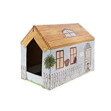 Ferribiella Kartonhaus für Katzen, Ziehhilfe Cottage 25 x 50 x 35 cm von Ferribiella