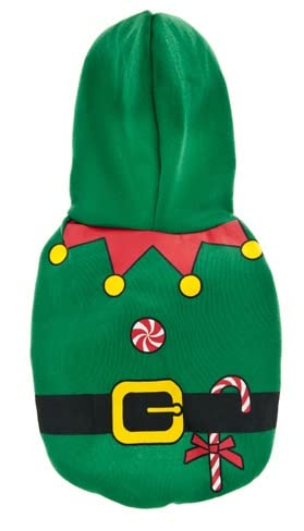 Lustiges Weihnachtskostüm für Haustiere, Mantel für Weihnachten, Katze und Hund, grüne Elfenkleider, für Cosplay-Partykleidung, 35 cm Lustiges Weihnachtskostüm für Haustiere, Mantel für Weihnachten, Katze und Hund, grüne Elfenkleider, für Cosplay-Partykleidung, 35 cm von Ferribiella