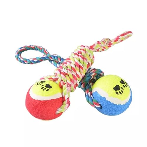 FestPreis Hundespielzeug Wurfseil Knotenseil Spielseil Baumwolle Tauspielzeug Hund Ball von FestPreis