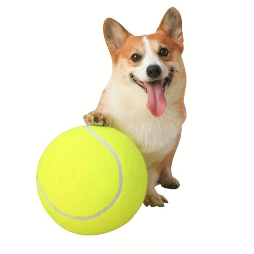 FetehYuin 1 x großer, interaktiver Tennisball für Hunde, robuster Gummi-Trainingsball für Bewegung und geistige Stimulation, 24,1 cm, 17,8 cm, 7 cm Durchmesser, geeignet für mittelgroße bis große FetehYuin 1 x großer, interaktiver Tennisball für Hunde, robuster Gummi-Trainingsball für Bewegung und geistige Stimulation, 24,1 cm, 17,8 cm, 7 cm Durchmesser, geeignet für mittelgroße bis große von FetehYuin
