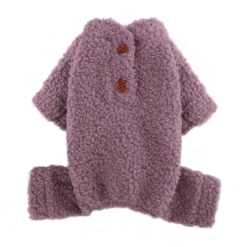 Teddy-Fleece-Hunde-Pyjama für kleine Hunde, Mädchen, Winter, warm, Welpen-Pyjama, Kleidung, Pullover, Outfit, kaltes Wetter, Hundemantel, einfarbig, Haustier-Einteiler für Chihuahua, Yorkie, Teetasse, von Fettorler