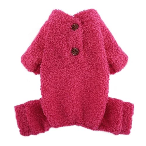 Teddy-Fleece-Hunde-Pyjama für kleine Hunde, Mädchen, Winter, warm, Welpen-Pyjama, Kleidung, Pullover, Outfit, kaltes Wetter, Hundemantel, einfarbig, Haustier-Einteiler für Chihuahua, Yorkie, Teetasse, von Fettorler