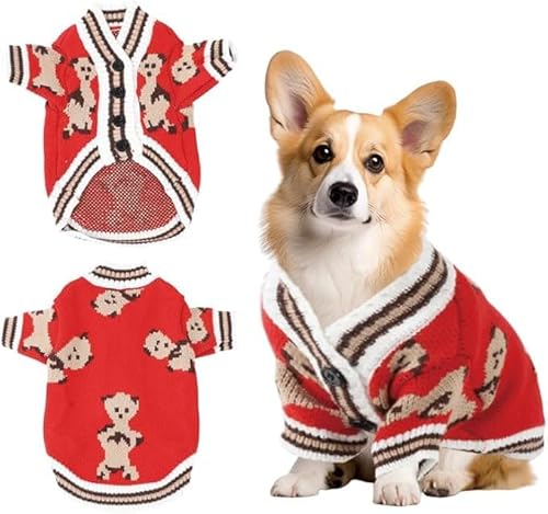 Hundepullover, Gestricktes Hundepulli für Kleine Mittlere Hunde(Red,XL) von Feuvois