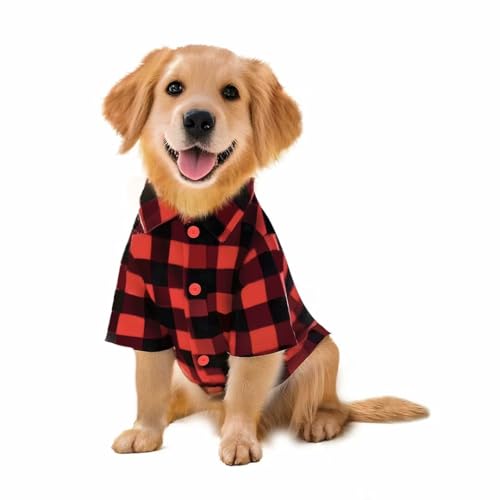 Hundeshirt Kariertes Hunde Outfit Niedliche Hundekleidung Hunde Shirts für Kleine Mittel Große Hundes Katzen Haustier Kariertes Hemd Kostüm Halloween Weihnachten XS von Feuvois