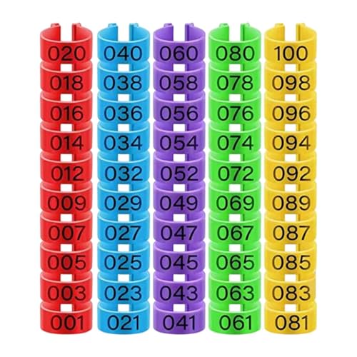 FewNvWa 100 Stück Hühnermarker, Geflügelringe, Clip Ringe für Hühnerbeine Und Vögel, M von FewNvWa