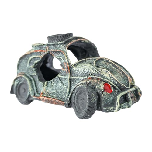 FewNvWa Aquarium Dekor mit Auto Wrack für Fische Und Garnelen, Autostatue von FewNvWa