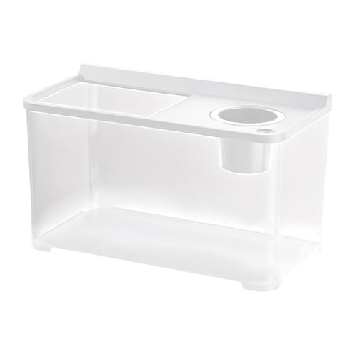 FewNvWa Betta Aquarienbehälter für Reptilien 34x21x20 cm Habitat für Fische Und Krabben, Weiß von FewNvWa