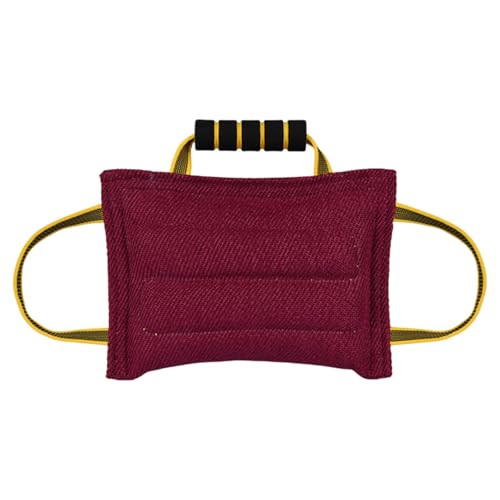 FewNvWa Bite Pillow Hunde Bite Tug Toy mit 3 Griffen Haustier Accessoires Training Hundespielzeug Hartes Pull -Spielzeug für kleine große mittelgroße Hunde, Rot FewNvWa Bite Pillow Hunde Bite Tug Toy mit 3 Griffen Haustier Accessoires Training Hundespielzeug Hartes Pull -Spielzeug für kleine große mittelgroße Hunde, Rot von FewNvWa