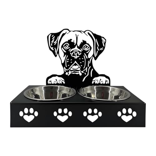FewNvWa Erhöhte Futter Und Wasserschale für Katzen Und Hunde, Doppelnapf Aus Edelstahl, D FewNvWa Erhöhte Futter Und Wasserschale für Katzen Und Hunde, Doppelnapf Aus Edelstahl, D von FewNvWa