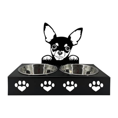 FewNvWa Erhöhte Futter Und Wasserschale für Katzen Und Hunde, Doppelnapf Aus Edelstahl, H FewNvWa Erhöhte Futter Und Wasserschale für Katzen Und Hunde, Doppelnapf Aus Edelstahl, H von FewNvWa