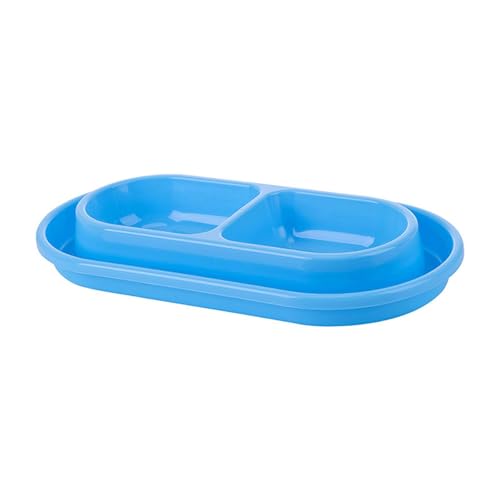 FewNvWa Futter Und Wassernapf Set für Katzen, Doppelschale für Innenräume, Rutschfestes Design, Blau, L von FewNvWa