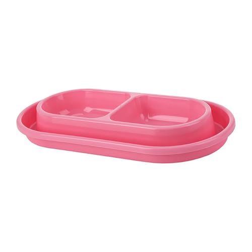 FewNvWa Futter Und Wassernapf Set für Katzen, Doppelschale für Innenräume, Rutschfestes Design, Rosa, L von FewNvWa