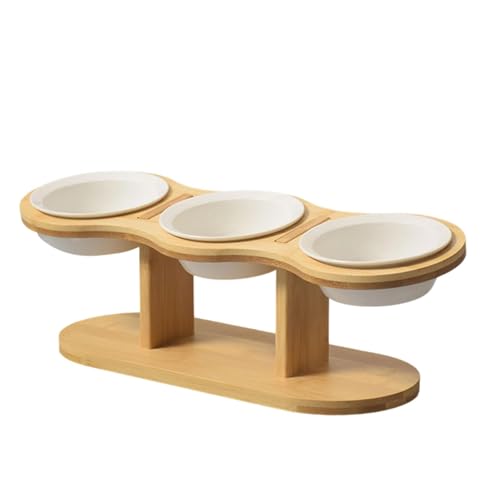 FewNvWa Futternapf für Haustiere mit erhöhtem Design, Futterstation für Katzen und Hunde, tragbare Schalen mit DREI Töpfen, Weiße Schüssel FewNvWa Futternapf für Haustiere mit erhöhtem Design, Futterstation für Katzen und Hunde, tragbare Schalen mit DREI Töpfen, Weiße Schüssel von FewNvWa