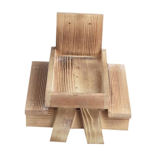 FewNvWa Futtertisch für Eichhörnchen mit Holz Vogelhaus Und Futterbehälter für Vögel Im Garten, Braun von FewNvWa