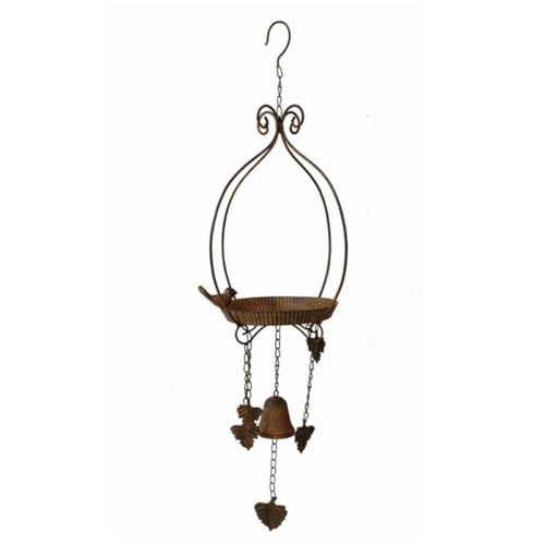 FewNvWa Hängende Vogelfutterschale, Eisen, Vogelbad, Rasenfutterspender mit Windspiel FewNvWa Hängende Vogelfutterschale, Eisen, Vogelbad, Rasenfutterspender mit Windspiel von FewNvWa