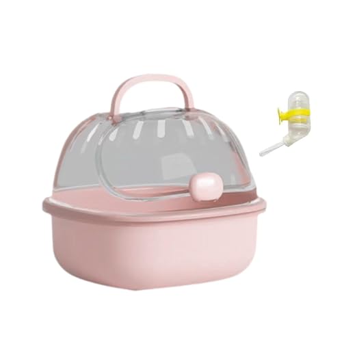 FewNvWa Hamster Transportkäfig mit Wasserflasche, Kleintierkäfig für Den Außenbereich, Transparent, Groß, Atmungsaktiv, Meerschweinchen Transportbox für Eichh von FewNvWa