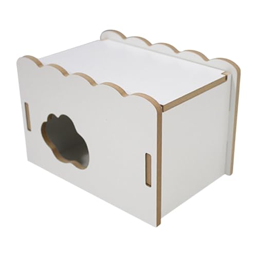 FewNvWa Hamster Versteck Holzhaus für Kleine Tiere, Spielzeug für Erkundung Und Schlaf, 14.5x10.5x10.5cm von FewNvWa