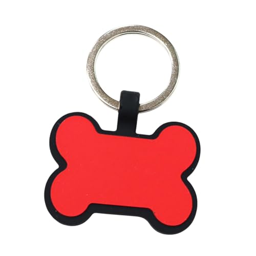 FewNvWa Haustier ID Tag, Design ohne Inhalt für Hunde und Katzen mit Schlüsselring in Knochenform, Rot FewNvWa Haustier ID Tag, Design ohne Inhalt für Hunde und Katzen mit Schlüsselring in Knochenform, Rot von FewNvWa