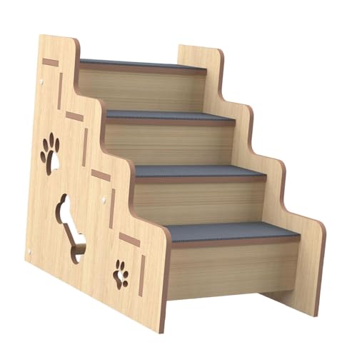 FewNvWa Haustiertreppe Aus Holz, Hundestufe, rutschfest, Leicht, Haustierbedarf für Bett, Hundeleiter für ältere Katzen, Andere Kleine Haustiere, Kätzchen, Fü, 4 Schichten FewNvWa Haustiertreppe Aus Holz, Hundestufe, rutschfest, Leicht, Haustierbedarf für Bett, Hundeleiter für ältere Katzen, Andere Kleine Haustiere, Kätzchen, Fü, 4 Schichten von FewNvWa