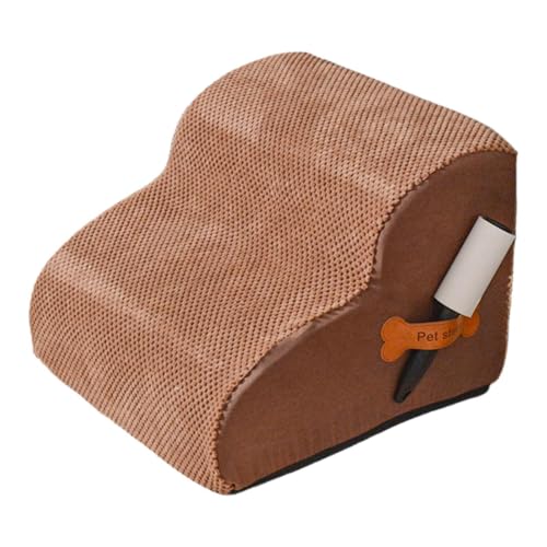 FewNvWa Hunde Rampe für Kleine Tiere, 2 Stufen Treppe für Couch, Geeignet für Welpen Und ältere Hunde, Kaffee von FewNvWa