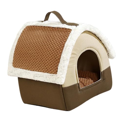 FewNvWa Hundehaus für Unterwegs, Katzenbett, Tiernest mit Tragegriff, Innenbereich Hundebett, Abnehmbare Höhle für Haustiere, Brown Roof L FewNvWa Hundehaus für Unterwegs, Katzenbett, Tiernest mit Tragegriff, Innenbereich Hundebett, Abnehmbare Höhle für Haustiere, Brown Roof L von FewNvWa
